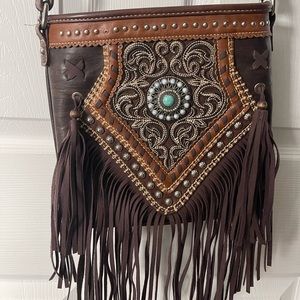 Montana West Fringe Leather Crossbody Purse